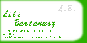 lili bartanusz business card